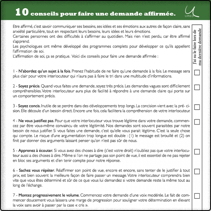 10 conseils pour faire une demande affirmée