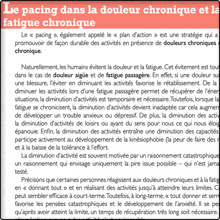 Pacing - Douleurs chroniques, fatigue chronique