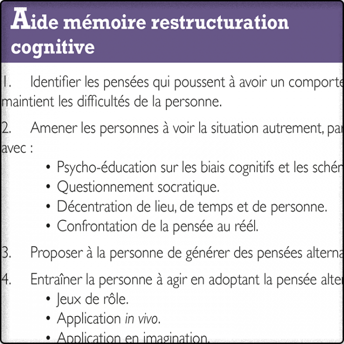 Aide mémoire - Restructuration Cognitive