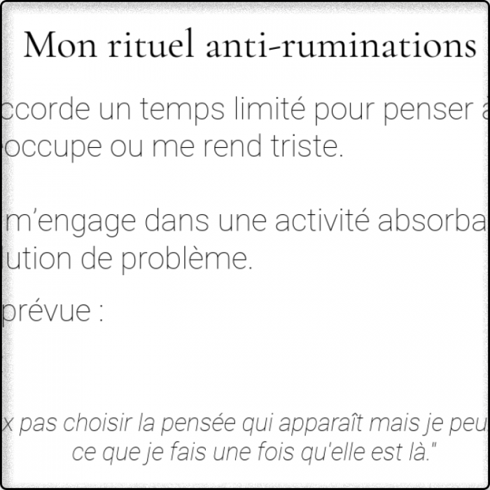 Aide mémoire - Temps dédié...