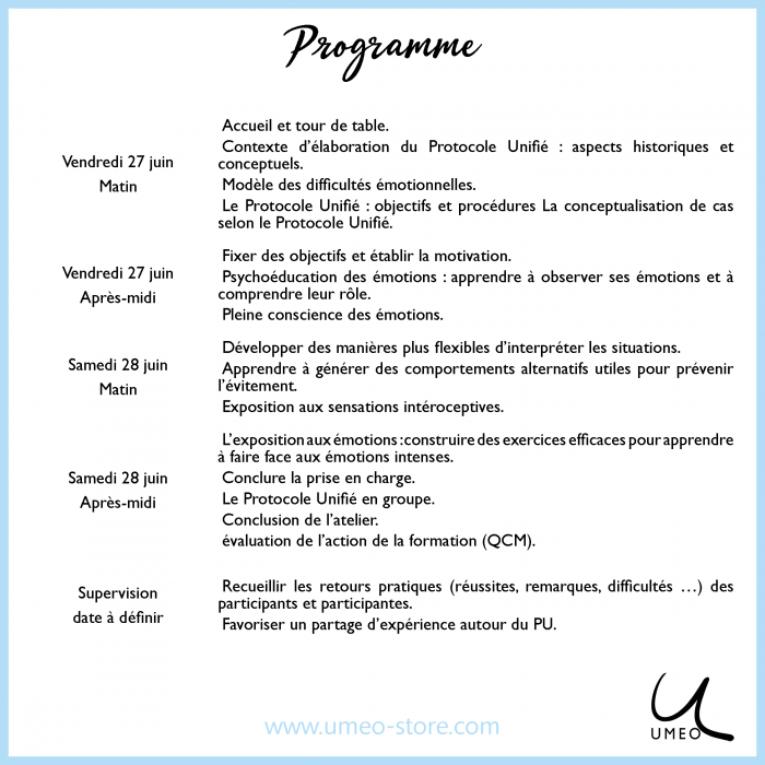 Formation au Protocole Unifié de Barlow - 3 jours + une demie journée en visio - EPSM Pierre Briquet, Châlon en Champagne
